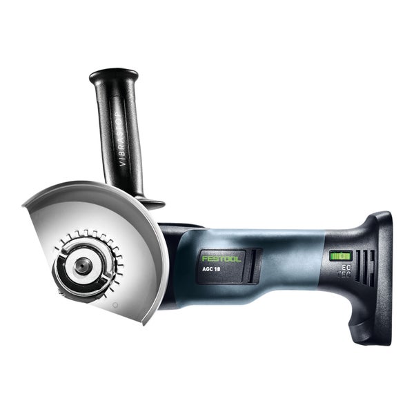 Festool AGC 18 Akku-Winkelschleifer mit Vibrastop-Zusatzhandgriff und bürstenlosem EC-TEC Motor