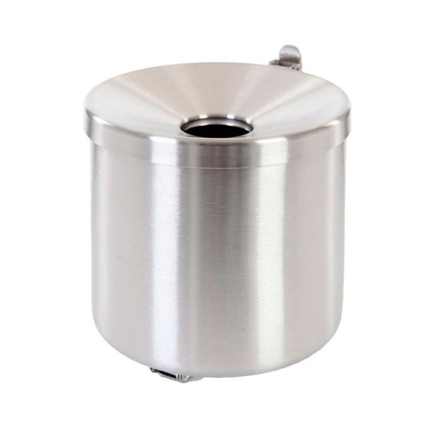 PROREGAL Runder Feuerlöschender Wandaschenbecher 2 Liter HxØ 16 x 16 cm Metal Edelstahl & Silber