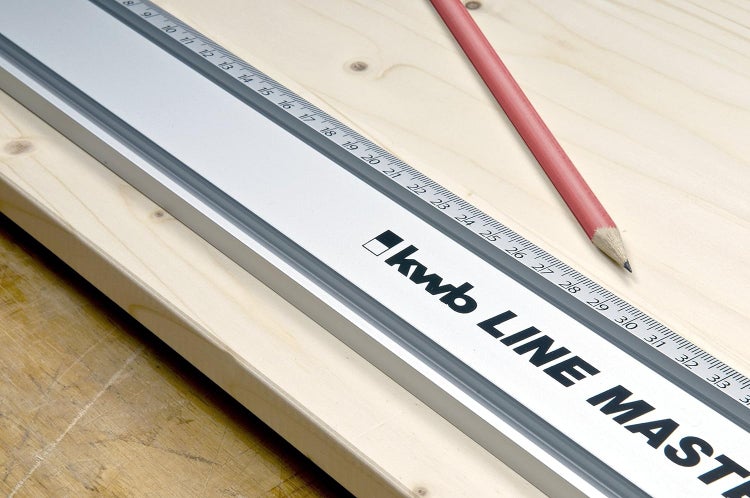 kwb LINE MASTER Präzisionslineal  1000-mm Universal-Führungsschiene für Kreissäge, Stichsäge und Oberfräse, Silber