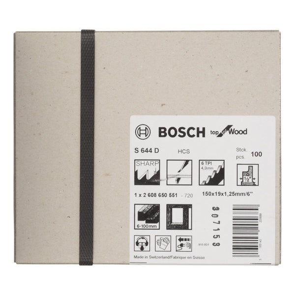 Bosch Logo Top for Wood Stichsägeblätter Packung mit 100 Stück