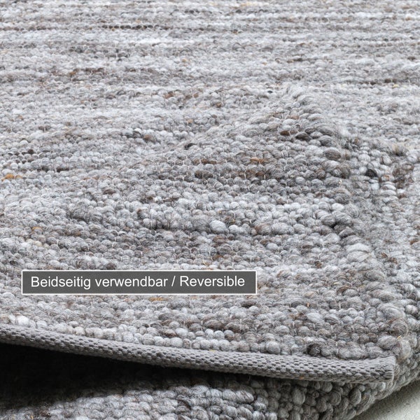 Wendbarer Handwebteppich Malli dunkelgrau 200x300 cm