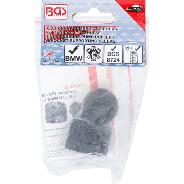 BGS technic Achsmutter Steckschlüssel Satz in geöffnetem blauen Koffer