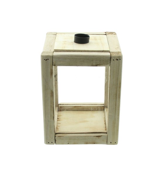 FRANK FLECHTWAREN | Kerzenhalterbox Modern, 12 x 12 x17 cm, PAPPEL, ACRYLGLAS, METALL,
