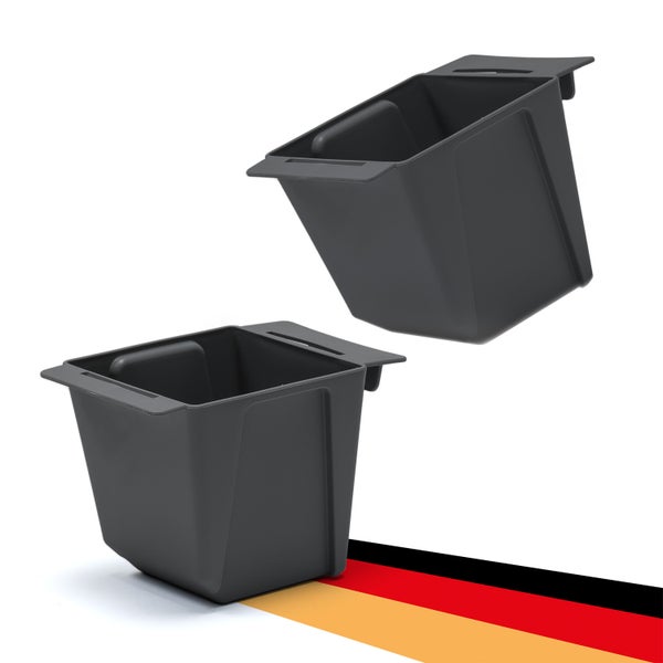 BigDean 2er Set Mini Paletten Blumenkästen - Einsatz - mit Hängesystem zum Einhängen - 10cm klein anthrazit - Pflanzkasten für Europalette Balkonkasten Blumentopf - aus recyceltem PP-Kunststoff