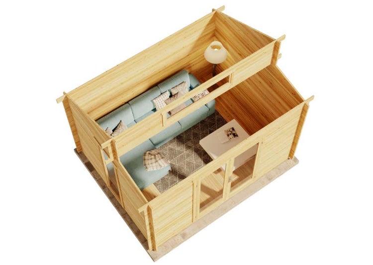 Alpholz Gartenhaus Lausitz Petite aus Holz in braun Holzhaus Wandstärke: 28 mm Blockbohlenhaus
