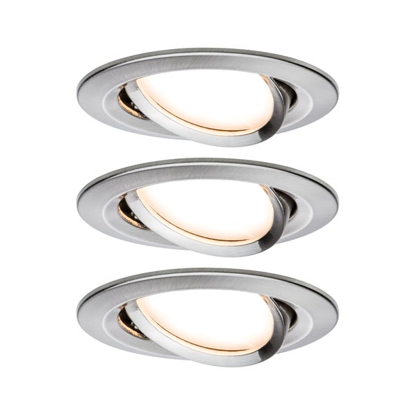 Smart Home Zigbee Set Smart Home Zigbee 3.0 Einbauleuchte Nova Coin + Zigbee Cephei schwenkbar rund 84mm 50° Coin 3x6W 3x470lm 230V 2700K Eisen gebürstet