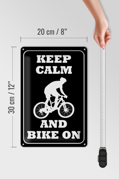 Blechschild Spruch 20x30cm Keep Calm and Bike on