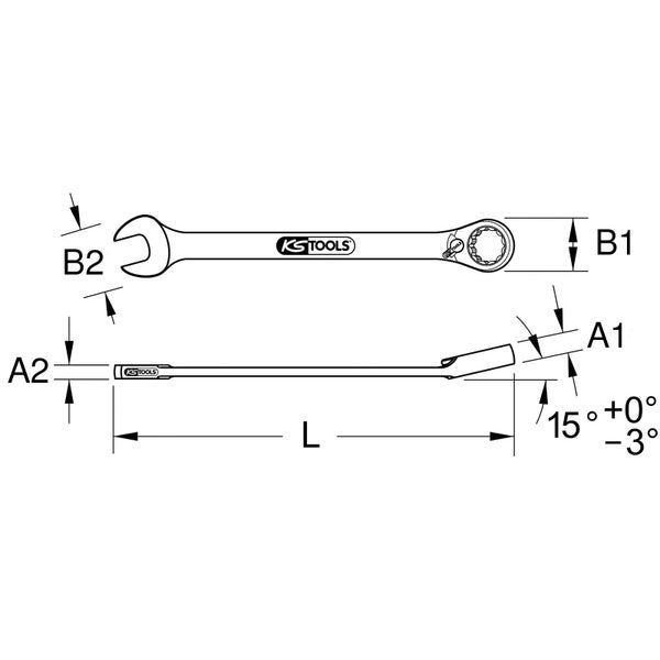 KS TOOLS DUO GEARplus Ringmaulschlüssel Maul-Ratschenfunktion 10 mm umschaltbar - 503.5910
