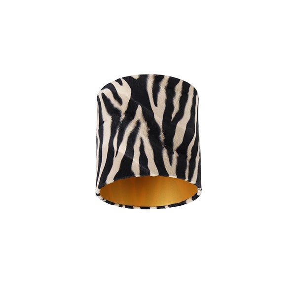 Velours Lampenschirm Zebra Design 20/20/20 Gold innen