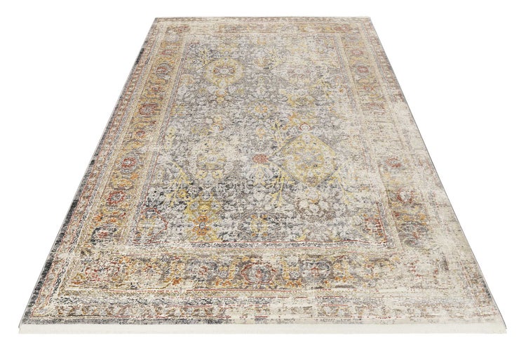 Teppich Grau Gelb Vintage Kurzflor SoHo Fashion WECONhome 120x170 cm