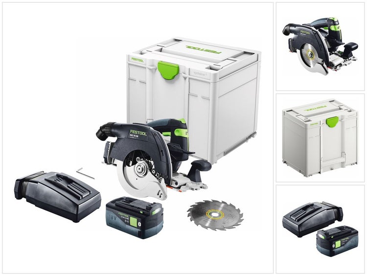 Festool HKC 55 EB-Basic Akku Handkreissäge 18 V 160 mm Brushless + 1x Akku 5,0 Ah + Ladegerät + Systainer