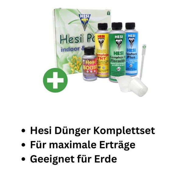 Hesi 4-Teiliges Starter Set – Organischer Pflanzendünger für Erde | Für Wachstum & Blüte | Ideal für Orchideen, Gemüse, Bonsai & Mehr | Mit Pipette für Einfache Anwendung