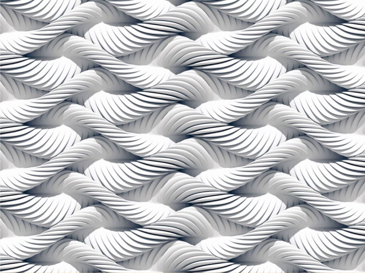 Abstraktes dreidimensionales Wandpaneel-Design mit gewundenen Linien