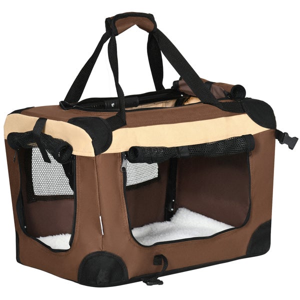 PawHut Hundetasche, 50,5L x 33,5B x 35Hcm, Stahl, Oxfordstoff, Braun