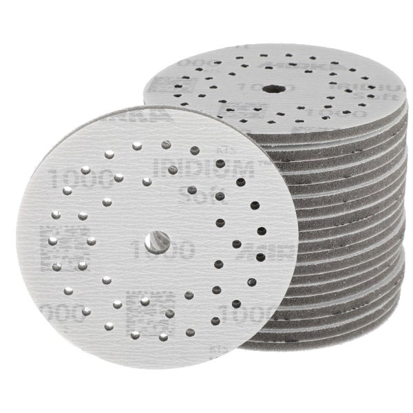 Mirka Iridium Soft Schleifscheiben Ø 125 mm / Korn P1000 / Klett Multifit / 20 Stück / schaumbasiertes Schleifmittel für präzises Trockenschleifen, Klarlackschliff, Finish