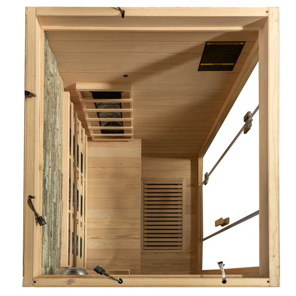 Dewello® Infrarotkabine Infrarotsauna MILTON 135cm x 105cm inkl. 6 Vollspektrumstrahler, Karbonstrahler, 2 Personen, LED