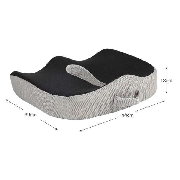 HOMCOM Orthopädisches Sitzkissen Ergonomisches Sitzkissen für Bürostuhl, Auto & Co., Steißbeinkissen aus Memory Schaum für Steißbein, Ischias, Hämorrhoiden Rückenschmerzlinderung, Schwarz