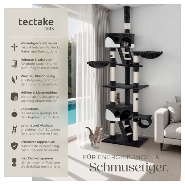 Hoher Kratzbaum mit Liegeflächen, Höhlen und Sisalstämmen von tectake
