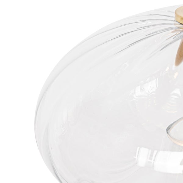 Dekoratives Glasgefäß mit Holzsockel