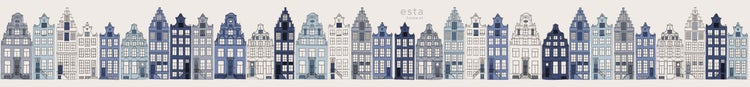 Illustration von Häusern im Amsterdamer Stil