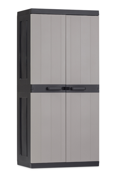 Toomax Bios Mega Lagerschrank Hoch - Hellgrau/Anthrazit, 2 Türen, 180 cm
