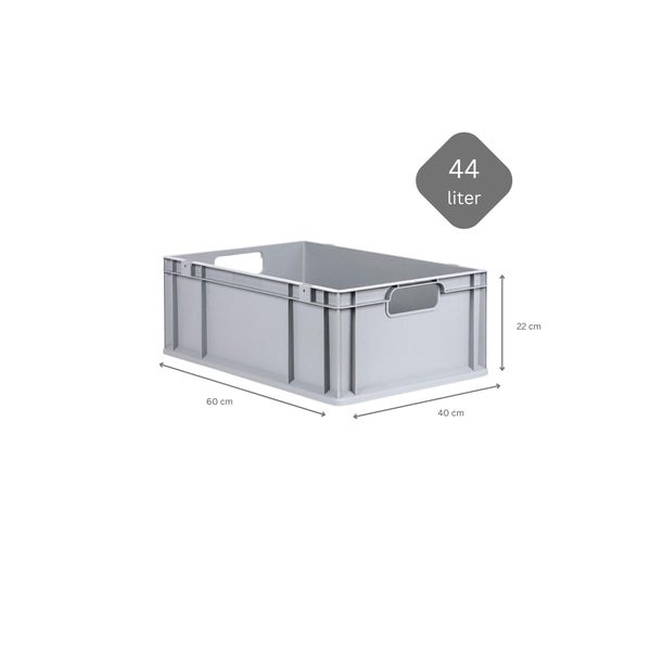PROREGAL Spar Set 10x Eurobox Nextgen Economy Mit Auflagedeckel & 4x Schiebeschnappverschlüsse Blau Griffe Offen HxBxT 22 x 40 x 60 cm 44 Liter