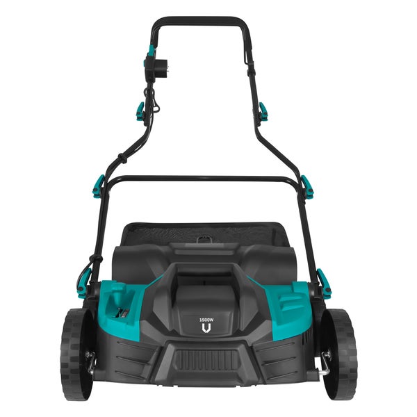 VONROC Vertikutierer Elektro - Rasenbelüfter 1500W - Einstellbare Schnitttiefe, Klappbar, 36CM inklusive 45 Liter Fangkorb