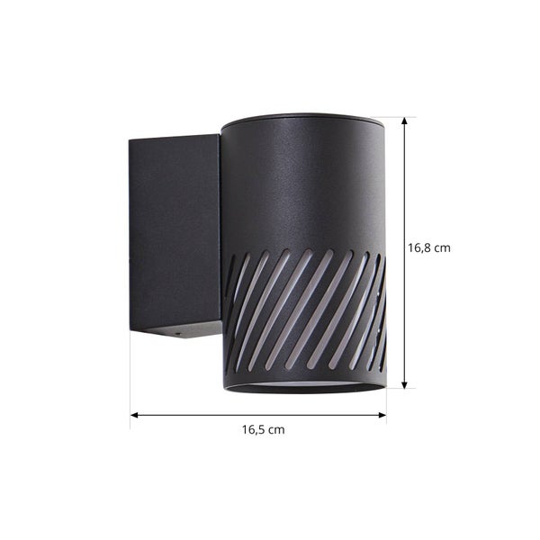 Lindby Wandleuchte außen Lurinda (spritzwassergeschützt (Modern) in Schwarz aus Metall (1 flammig, E27) - Außenwandleuchten Wandlampe Led Außenlampe Outdoor für Außenwand/Hauswand Haus