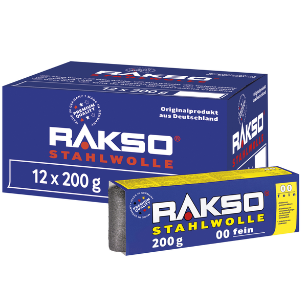 Stahlwolle RAKSO Sorte 00 12x200g vielseitig anwendbar auf | HORNBACH