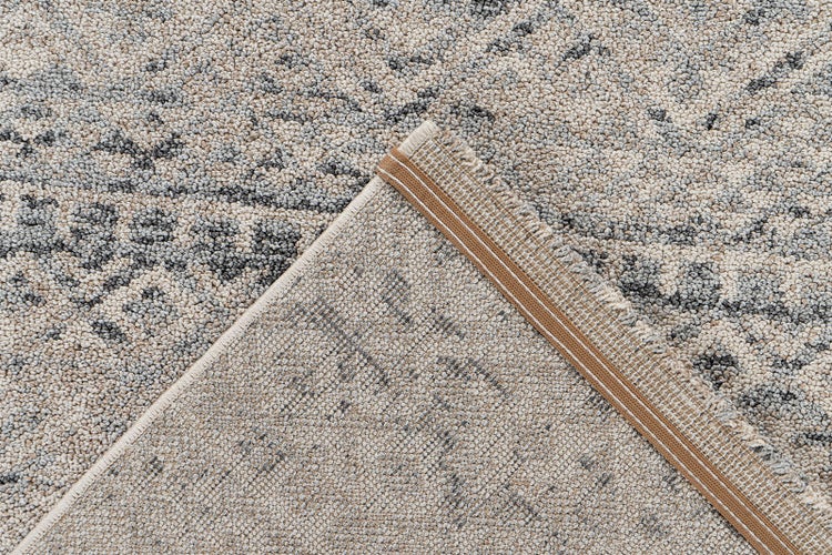 Kurzflor Teppich Pape Beige / Blau Modern 80 x 150 cm