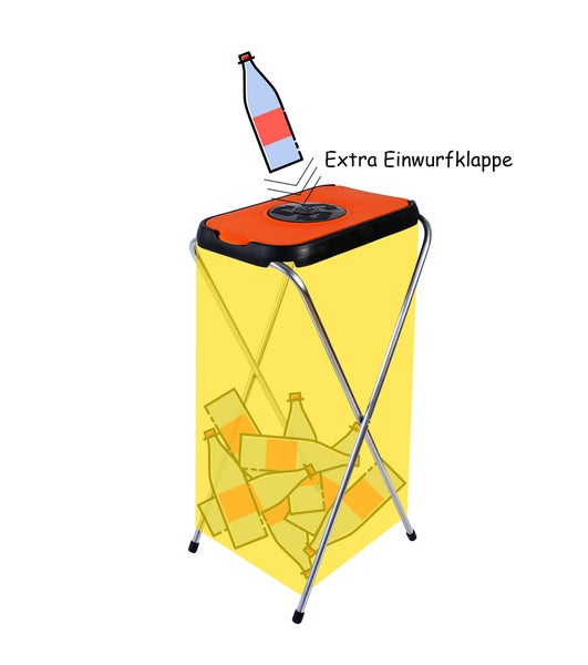 3x Müllsackständer SwingFix ORANGE 120L Blauer Gelber Sack Einer Mülleimer Müllbeutelständer Müllsackhalter 120L