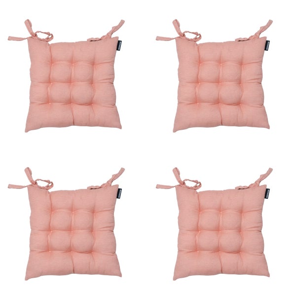Sitzkissen Toskana Neapel Lachs - Ca. 46x46 cm - 4er-Set