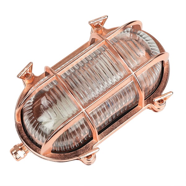 Ovale Wandleuchte mit Schutzgitter