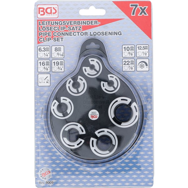 BGS technic Rohrverbinder Löseclip Satz, 7-teilig