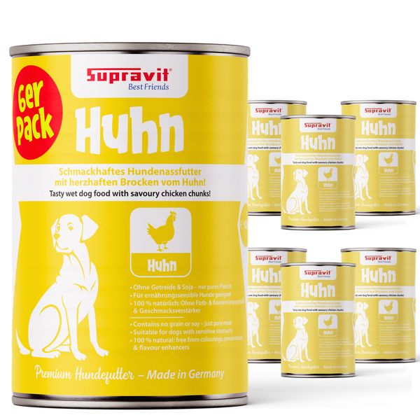 Supravit Hundenassfutter Huhn, 6er-Pack
