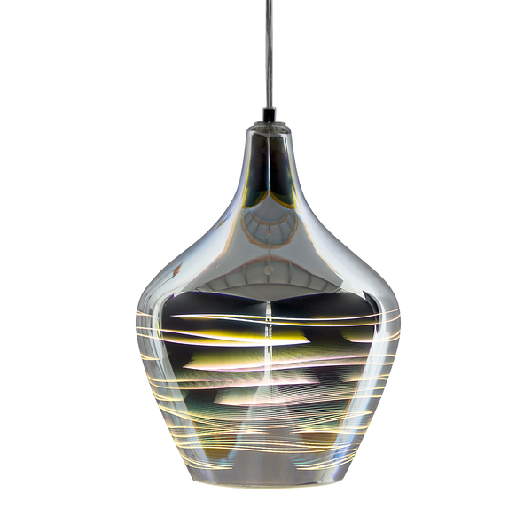 Hängeleuchte Glas silber Glockenform SANGONE