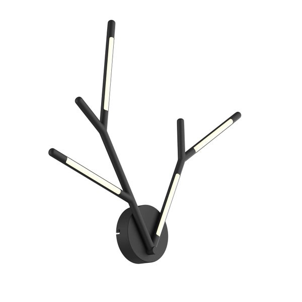 Lucande LED Wandleuchte, Wandlampe Innen Cuerno (Modern) in Schwarz aus Metall (4 flammig ) - Wandstrahler Wandbeleuchtung Schlafzimmer / Wohnzimmer Wohnzimmerleuchte