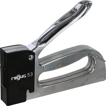 Regur 53 Handtacker aus Metall mit schwarzer Frontpartie.