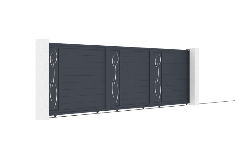 Schiebetor 5m LIFE H.160cm Aluminium + TANKER C600 Motorisierung