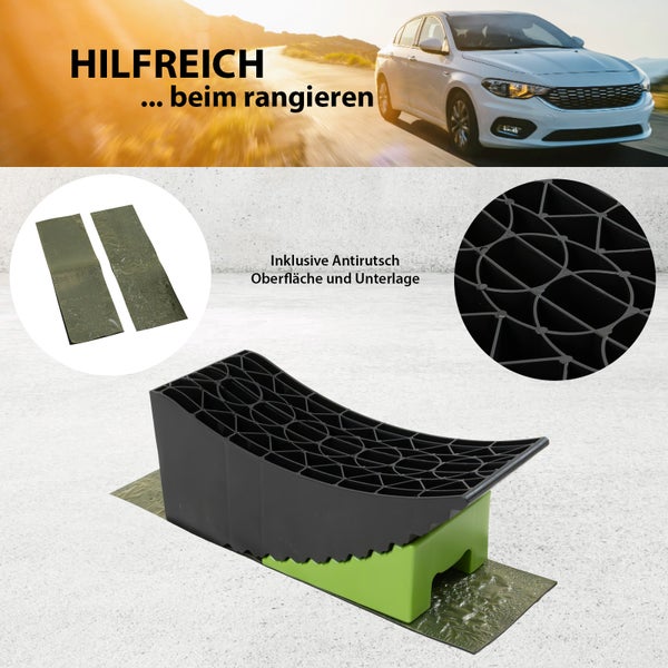 Rangierhilfe mit Antirutsch-Oberfläche und Unterlage für sicheres Rangieren von Fahrzeugen