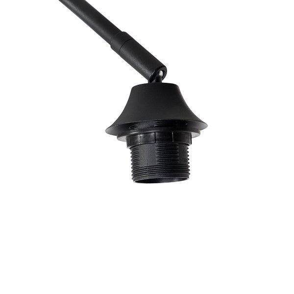 Moderne schwarze Bogenlampe mit weißem, verstellbarem Gestell ohne Schirm - XXL