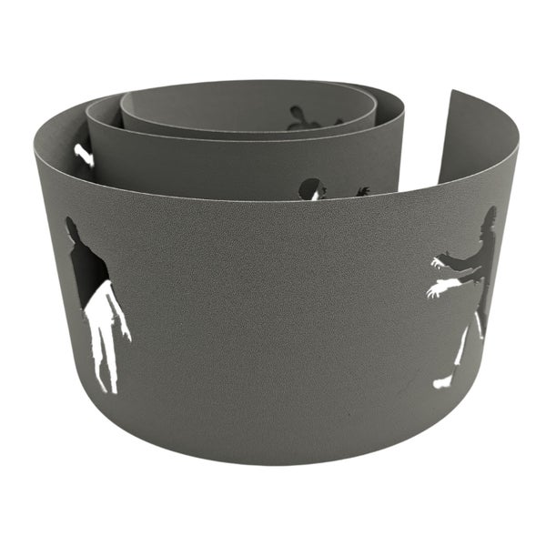 Metall Pflanzgefäß mit Zombie-Motiv