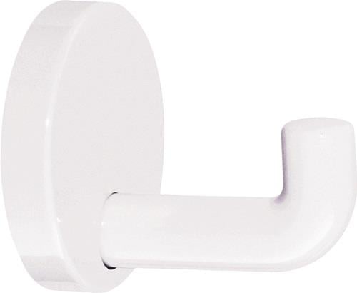 Handtuchhaken in Weiß, zur Wandmontage, mit runder Basis.