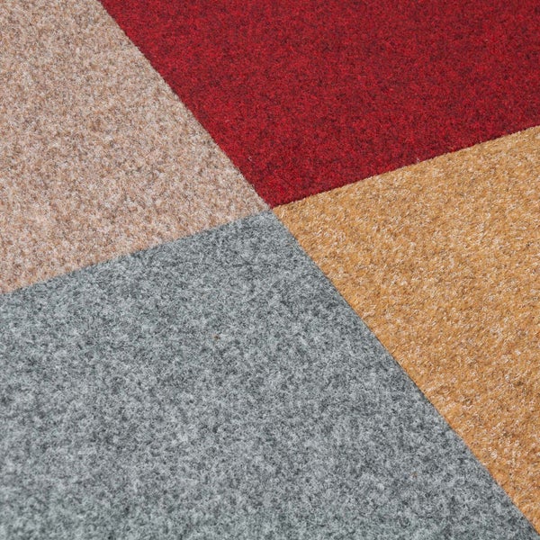Nadelfilz Teppich Fliesen in 50x50 cm Nadelvlies Teppichfliesen rot ideal als Büro und Messeboden Schatex Filzfliesen selbstliegend
