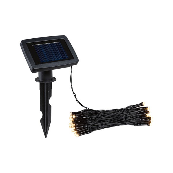 Solar LED Lichterkette Aurinka IP44 3000K 60x3lm Schwarz