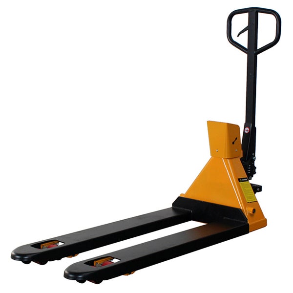 Gelber und schwarzer Gabelhubwagen