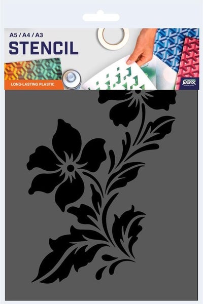 QBIX Blumenschablone - A4 Größe - Kunststoff - Schablone
