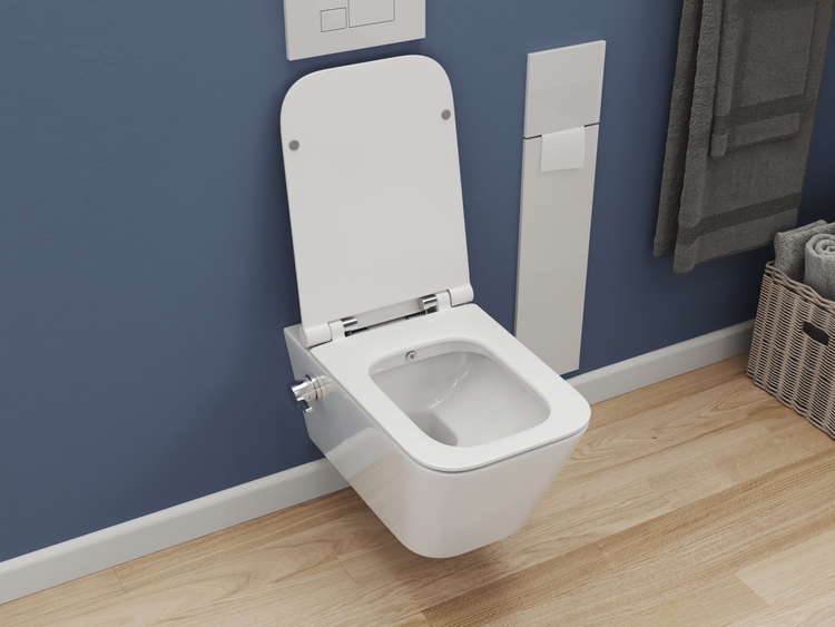 SSWW DELTA CT2041V-B – Hänge-Dusch-WC mit Taharetfunktion, Softclose & Warm-Kalt-Armatur
