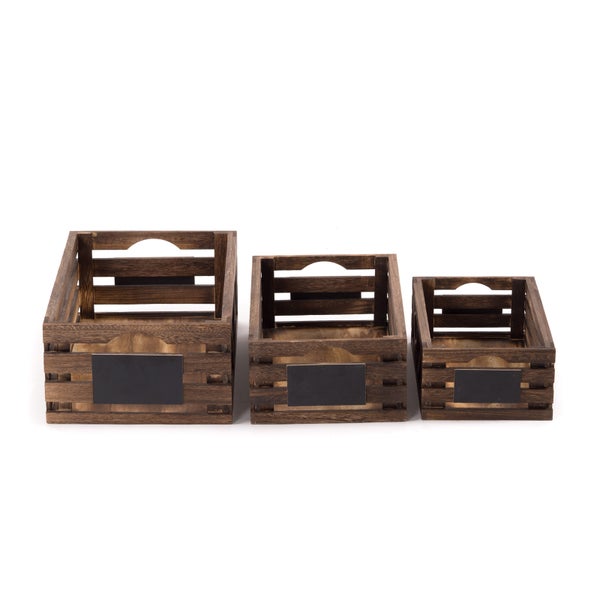 Holzkisten-Set Mira 3-tlg. Massivholz, verschiedene Größen naturfarben