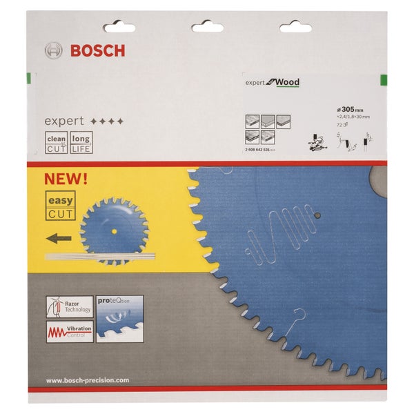 Bosch Kreissägeblatt Expert for Wood für Kapp- und Gehrungssägen 305 x 30 x 2,4 mm 72 - 2608642531